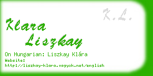 klara liszkay business card
